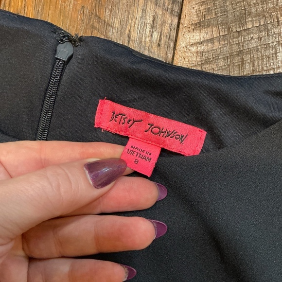 Betsey Johnson Flutter-Sleeve Fit & Flare Dress Navy Blue Size 8 NWT - Picture 3 of 7